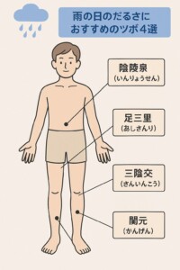 雨の日のおすすめつぼイラスト